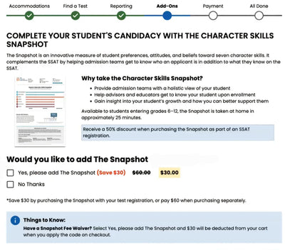 SSAT와 Character Skills Sanpshot 신청을 동시에♡